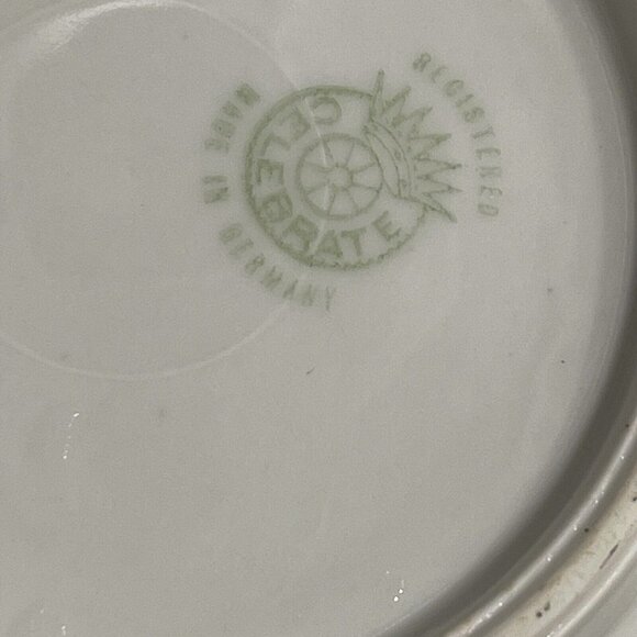 Celebrate Serving Bowl German Multicolor Flowers Side Handles Stamped 8.25" - Picture 10 of 10